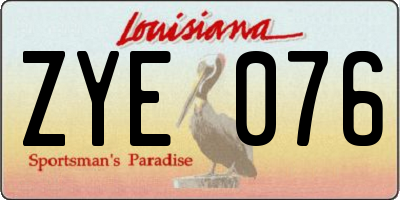 LA license plate ZYE076