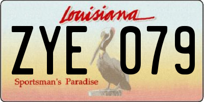 LA license plate ZYE079