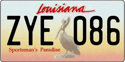 LA license plate ZYE086