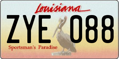 LA license plate ZYE088