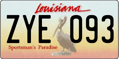 LA license plate ZYE093