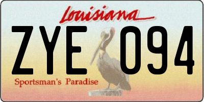 LA license plate ZYE094