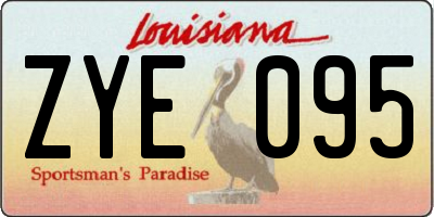 LA license plate ZYE095