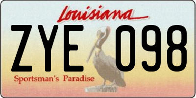 LA license plate ZYE098