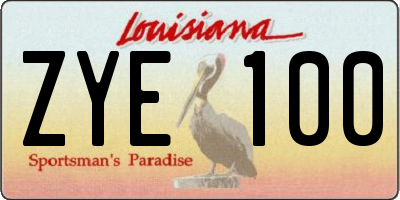 LA license plate ZYE100