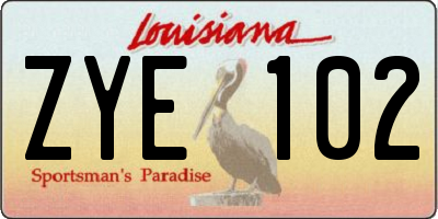 LA license plate ZYE102