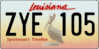 LA license plate ZYE105