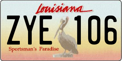 LA license plate ZYE106