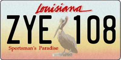 LA license plate ZYE108