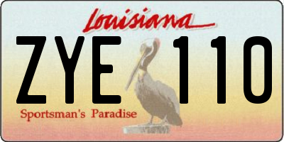 LA license plate ZYE110