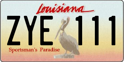 LA license plate ZYE111