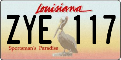 LA license plate ZYE117