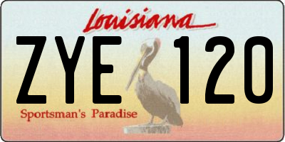 LA license plate ZYE120