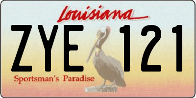 LA license plate ZYE121