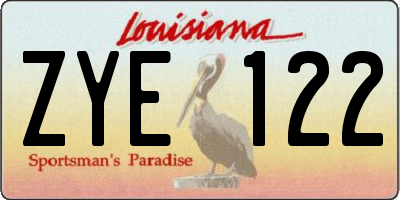 LA license plate ZYE122