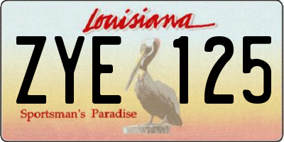 LA license plate ZYE125