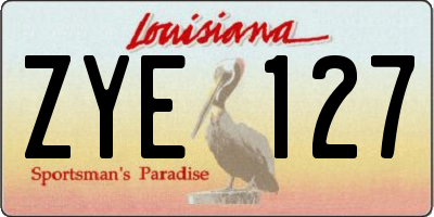 LA license plate ZYE127