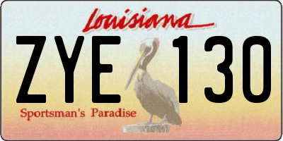 LA license plate ZYE130