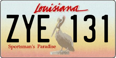 LA license plate ZYE131