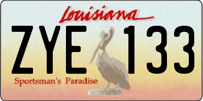 LA license plate ZYE133