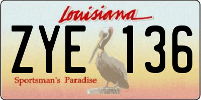 LA license plate ZYE136