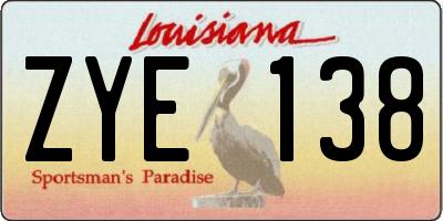 LA license plate ZYE138