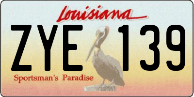 LA license plate ZYE139