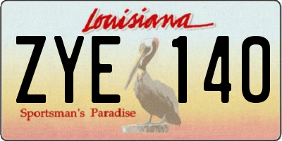 LA license plate ZYE140