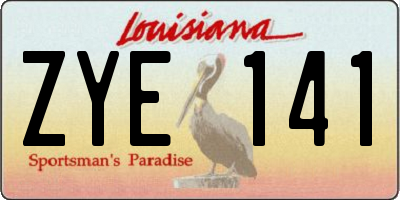 LA license plate ZYE141