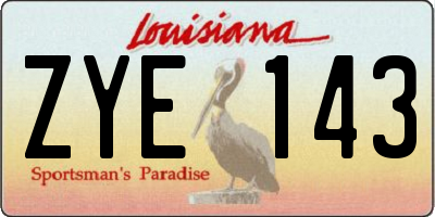 LA license plate ZYE143