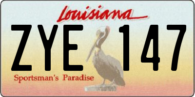 LA license plate ZYE147