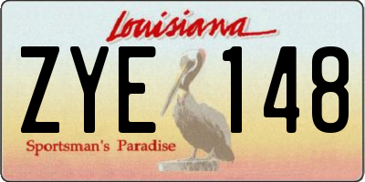 LA license plate ZYE148