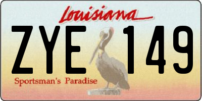 LA license plate ZYE149