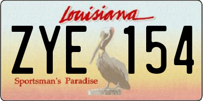 LA license plate ZYE154