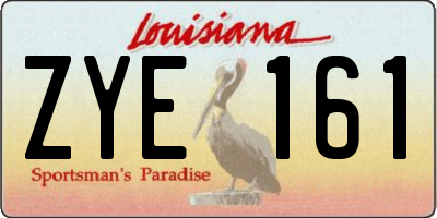 LA license plate ZYE161