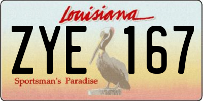 LA license plate ZYE167