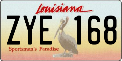 LA license plate ZYE168