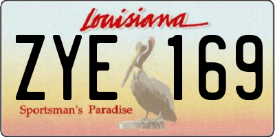 LA license plate ZYE169