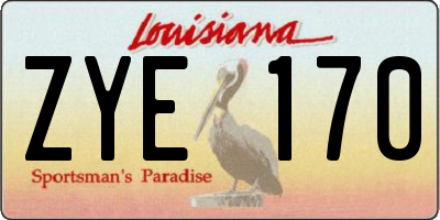 LA license plate ZYE170