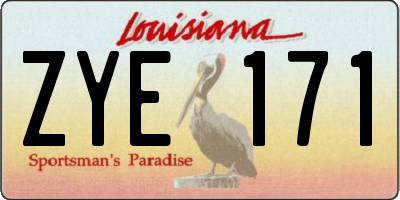 LA license plate ZYE171