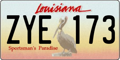 LA license plate ZYE173
