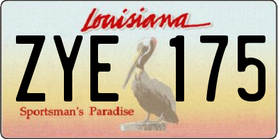 LA license plate ZYE175