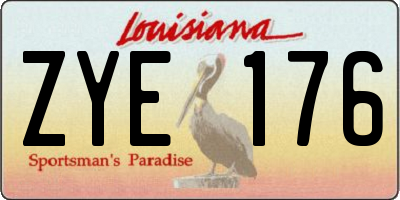 LA license plate ZYE176