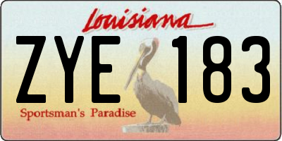 LA license plate ZYE183