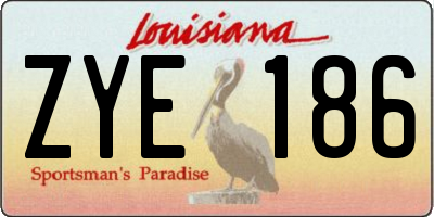 LA license plate ZYE186