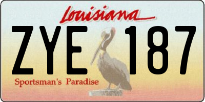 LA license plate ZYE187