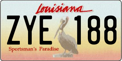 LA license plate ZYE188