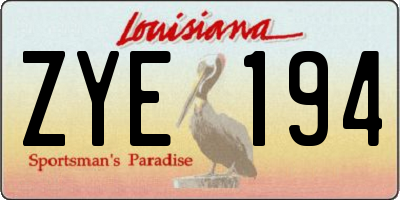 LA license plate ZYE194