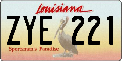 LA license plate ZYE221