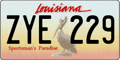 LA license plate ZYE229
